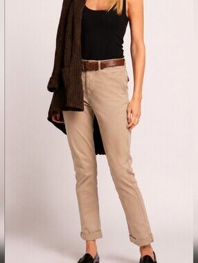 Current/ Elliot The Captain Ankle Length Trousers in Neutral sand tan W34 L28